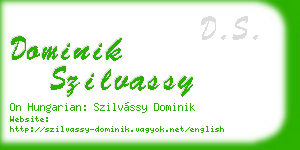 dominik szilvassy business card