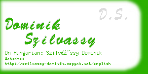 dominik szilvassy business card